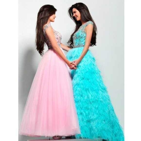 Luxurious Couture Wedding Evening Prom Party Runway Designer Beaded Gown Dress - Picture 15 of 16